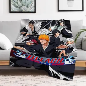 Bleach anime blanket for a nap fluffy blankets for a bed for a decorative sofa microfiber bedding king lid catnap knee thrower flleece soft thickFlannel blanket