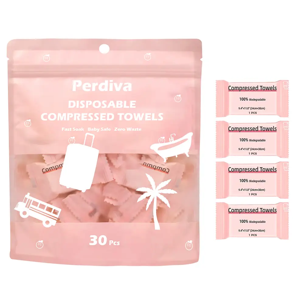 Disposable Compressed Towel Tablets, 30Pcs, Portable Compact Face Towels for Home, Camping, Hiking, Travel, Picnics & Gym Workouts, Ideal for On-the-G