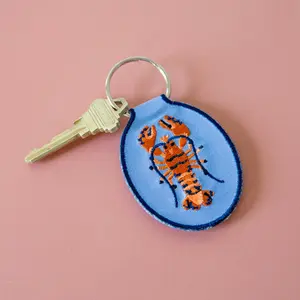 Lobster Embroidered Keychain