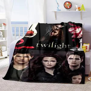 Twilight movie (8) Pattern Soft and comfortable Flannel Throw Blanket, home living room sofa, office chair, nap time, camping, machine washable all season blanket, holiday gift for family, friends, and movie fans, Chris