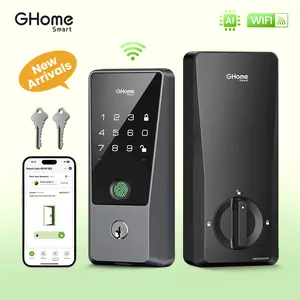 GHome Keyless Entry Smart Door Lock, 5-in-1 Fingerprint Lock with Wi-Fi, App, Keypad & Voice Control for Home, Apartment, Office or Garage – KD10 SE2
