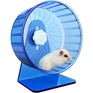 Hamster Wheel,Silent Wheel,Super Silent Hamster Exercise Wheels,Silent Hamster Wheel,Adjustable Stand Hamsters Exercise Wheels,Quiet Rat Wheel (Φ 5.5 inch, Blue) PORTABLE MINI HAMSTER RUNNING BALL