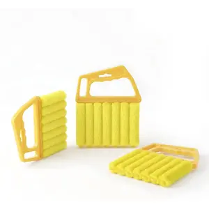 Blind Cleaner Duster Tool - 3 Pcs 7 Fingers Anti-Shedding Window Blind Cleaner Tool, with High-Density Microfiber Fleece and Ergonomic Handle, Detachable and Washable