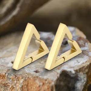 GTHIC Unisex Geometric Triangle Stainless Steel Ear Cuffs Minimalist Accessories Gift Daily Wear