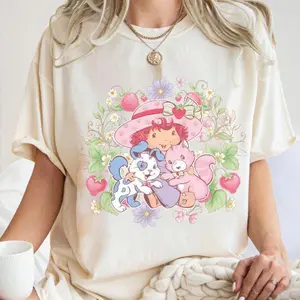Strawberry Shortcake Short Sleeve T-Shirt, Gift For Fan, Gift For Her, Gift For Him, Summer Outfits 2025, Vintage Graphic Tee Love