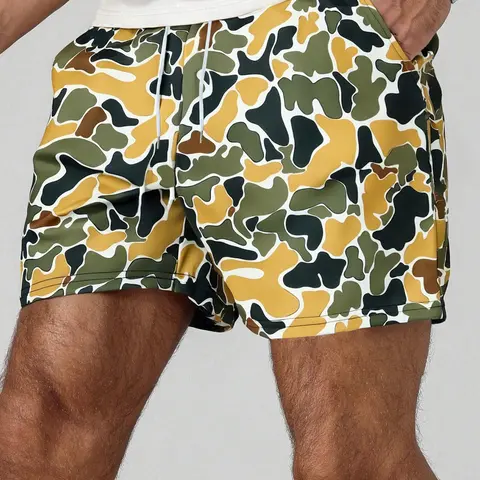 Men's Regular Fit Camo Print Loungewear Soft Shorts, Casual Comfy Breathable Shorts for Summer, Men's Bottoms for Daily Wear, Menswear