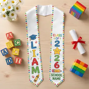 Custom Name Kid Graduation Stole,Grad Gift for Kids,Class of 2026 Kindergarten Stole,Kids Graduation Sash,Preschool Graduation Stole
