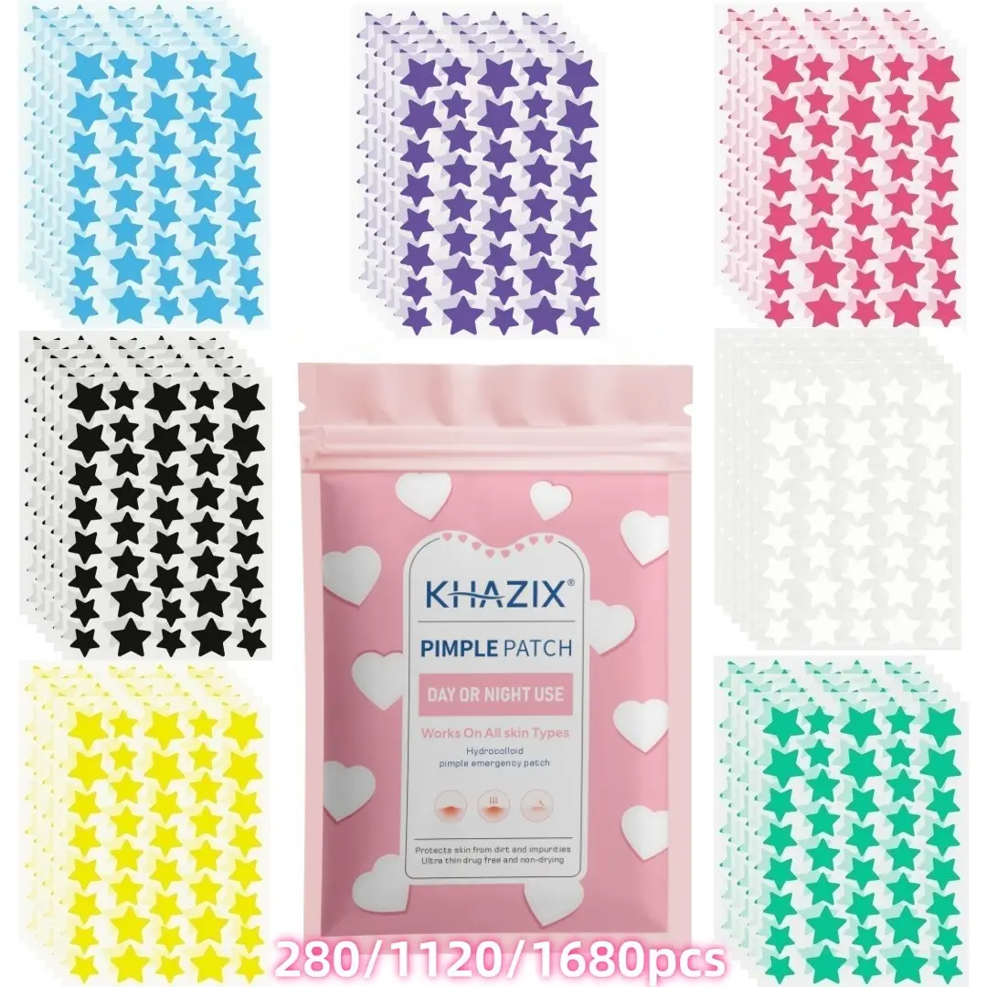 Colorful Star-Shaped Hydrogel Patches, Soft Non-Irritating, Daily Facial Use, Long-Lasting Adhesive, Personal Care, 280/1120/1680 Pcs, Acne Patches For Face, Blemish Patches, Pimple Patch Bulk