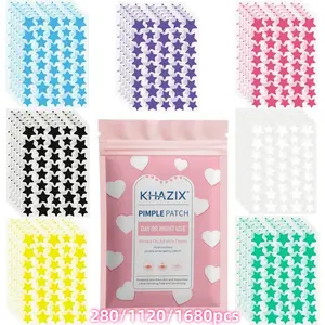 Multi-Color Star Acne Patches, Ultra-Thin Daily Facial Acne Patches, Concealer & Pimple Patches, Blemish Relief, 280/1680/1120pcs, Single Item Pack