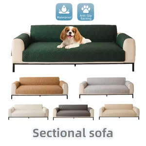 Waterproof One-Piece Sofa Cover 1PC, Anti-Slip Integrated couch Cover With Elastic Straps, Durable Couch Protector for Sectional Sofa, Sofa Slipcover