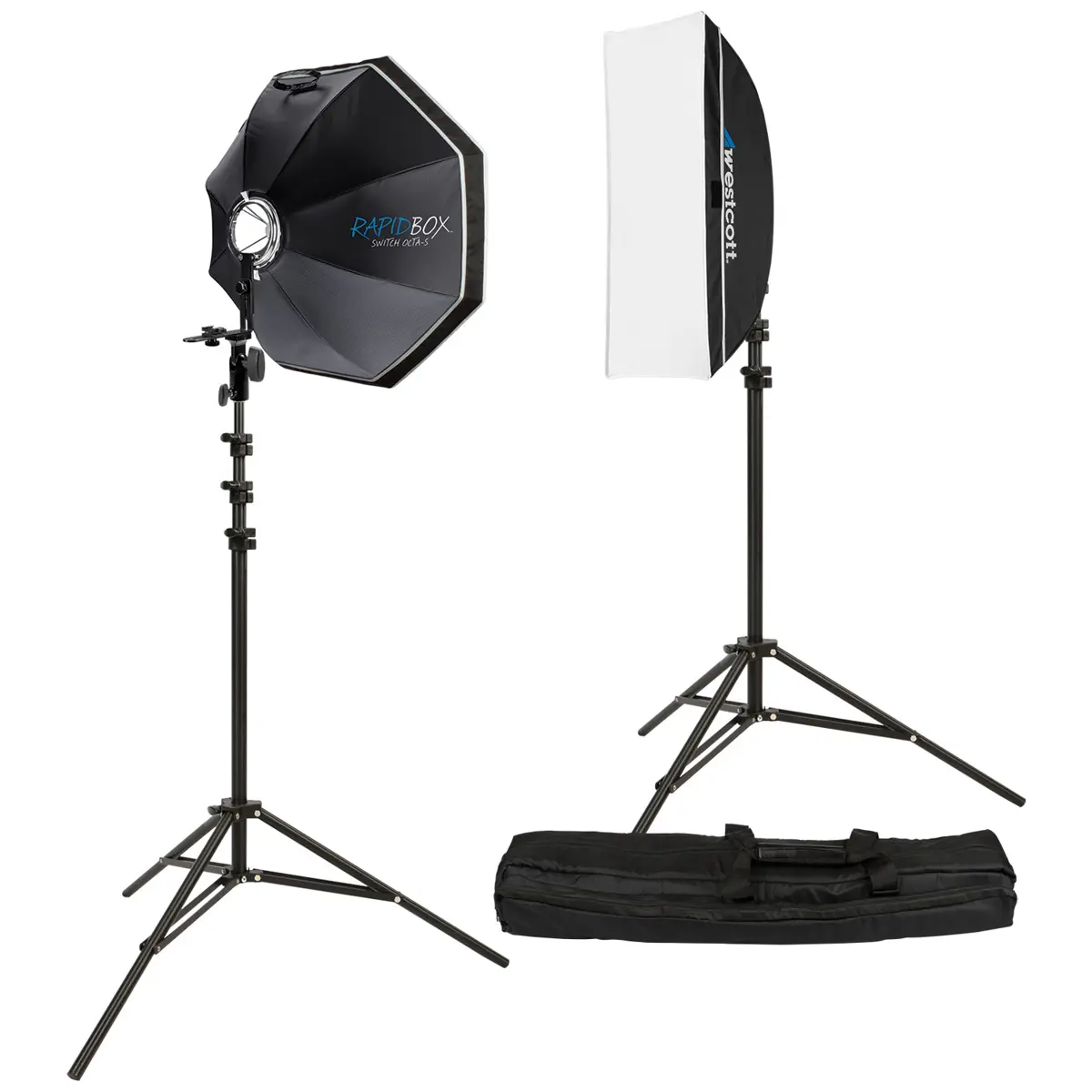Westcott Rapid Box Switch Round Head Speedlite 2-Light Softbox Kit, Black