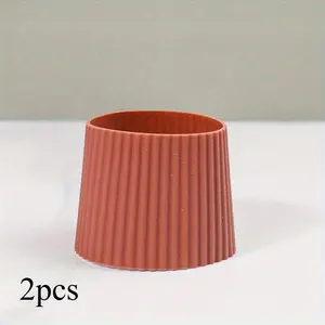2pcs Colorful Silicone Glass Insulation Sleeves - Non-Slip, Heat-Resistant, Insulated Cup Rings for Tea & Milk Cups - Thickened Protective Covers