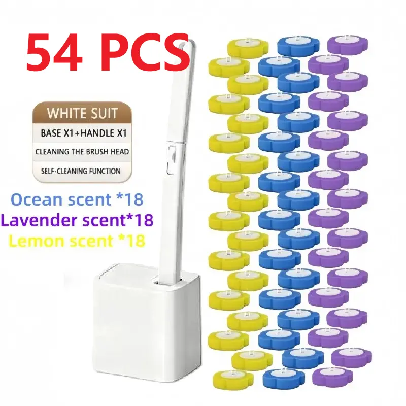 toilet brush+54 Pcs RefillsMulticolor