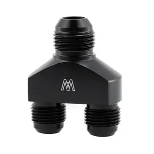 Alloyworks 10AN to 8AN Y Adapter Block Coupler Union Fitting Splitter Flare Male Thread