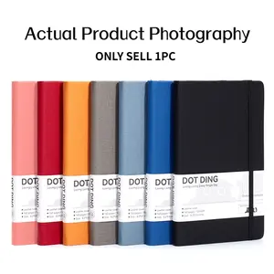 Cute A5 Notebook with Strap, Bookmark, Pocket, Dotted Inner Pages, Suitable for Business Office, Travel, School Students, Durable Drawing Notebook
