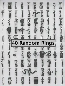 ZYNE Punk Style Mixed Hollow Out Design Ring Set, Statement Multi Ring, Adjustable Rings Stacking Rings, Fashion Jewelry for Party, Daily Clothing Decor, Trendy All-match & Exquisite Jewelry for Birthday Gift Dainty Gift for Your Love, Stackable Rings