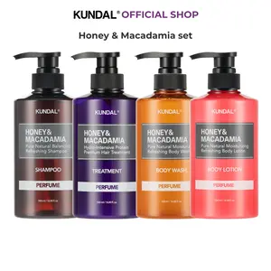 KUNDAL Honey & Macadamia Head-to-Toe Moisture Set for Dry Hair & Dry Skin – Shampoo, Conditioner, Body Wash & Body Lotion