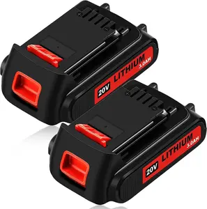 2 Pack 20Volt 3.0Ah MAX LBXR20 Repalcement for Black and Decke 20v Lithium Battery Compatible with Black and decker  Cordless Tool（red） Charge High Capacity