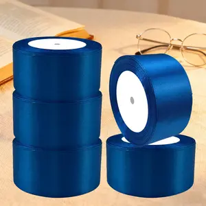 5 Rolls 4cm X 25yd Satin Ribbon, Pure Color Fabric Ribbon, Craft Roll Chair Sash, Valentine's Day Gift Wrapping, Party Wedding Decorations, Flower Wrapping