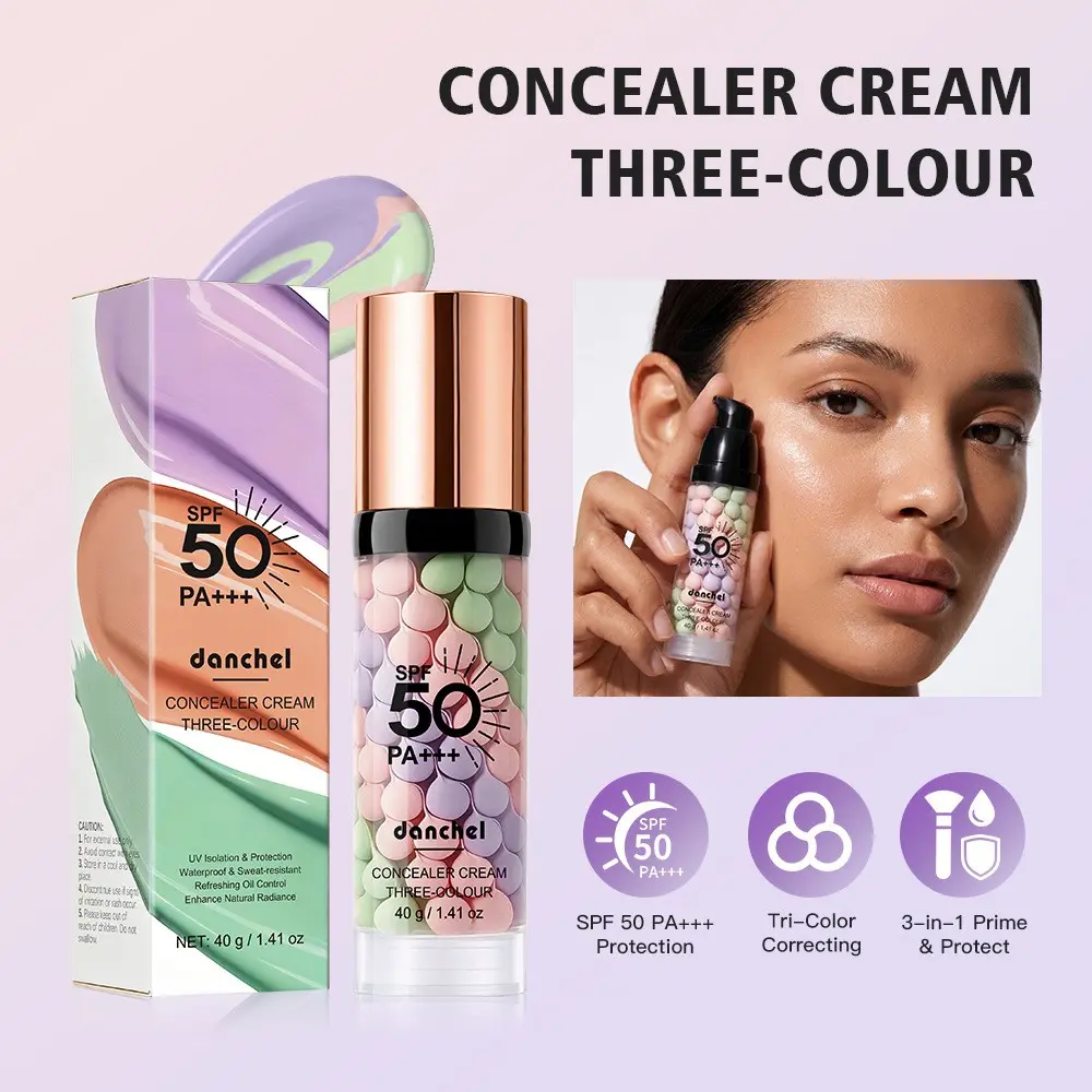 40g Multi-Functional Foundation Primer, Sunscreen Concealer Buildable Coverage, Moisturizing, Lightweight, Non-Comedogenic, Long-Lasting, Natural Finish