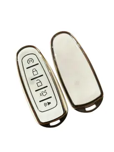 Ford Key Fob Cover Soft TPU Full Protection Key Shell Key Case Compatible with Ford C-Max Edge Escape Expedition Explorer Flex Focus Taurus Lincoln MKS MKT MKX Key shell