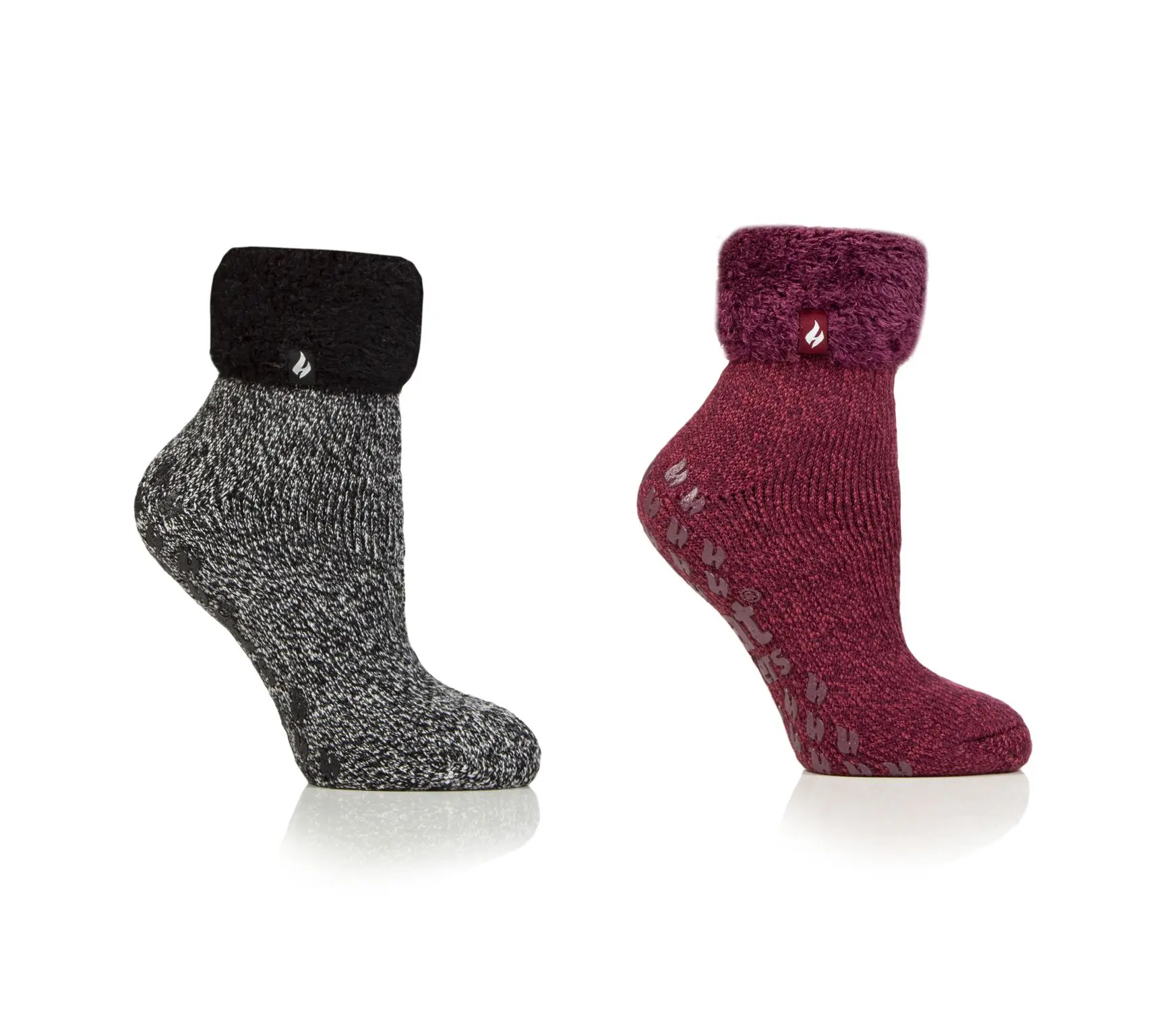 Heat Holders Set of 2 Women's Non-Slip Ankle Lounge Socks