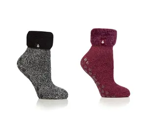 Heat Holders Set of 2 Women's Non-Slip Ankle Lounge Socks