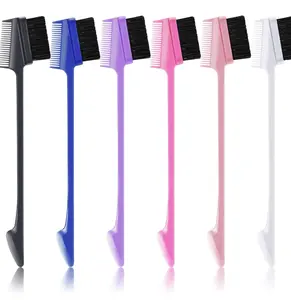 Hair Edge Brush 3 in 1 Double Sided Pack for Smooth Grooming Haircare Heatless Tool in Multiple Colors