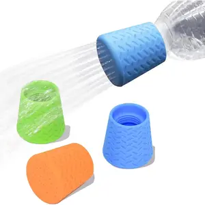 3 Pieces Portable Outdoor Shower for Dogs, Portable Shower Head Bottle Attachment Fits Most 16 oz to 2 Liters Plastic Water Bottles Blue Green Orange