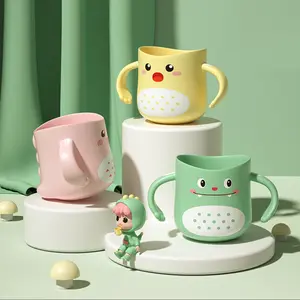 Cute Dinosaur Toothbrush Cup for Kids, Anti-Drop Cartoon Design, Baby Home Use, Boys and Girls, Washable Mouthwash Cup