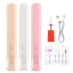 Portable Electric Nail Drill Machine Manicure Pedicure Kit for Acrylic Nails Remove Gel Polish Dead Skin Buffing Shining Home Salon Use