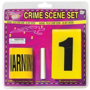 🕵️‍♂️ CRIME SCENE INVESTIGATION KIT – 100 ft Tape, Chalk & 5 Evidence Markers