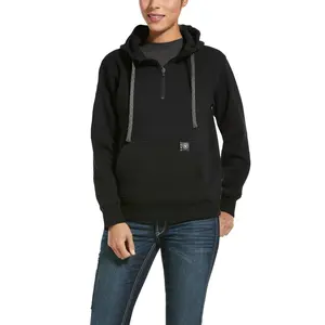 Ariat® Ladies Rebar™ Skill-Set Black 1/2-Zip Hoodie 10032914