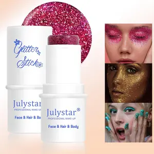 8 Color Glitter Gel Highlighter Stick for Eyes Lips Hair Nails, Holographic Body Glitter Sticks for Stage Performances Makeup Festivals Parties