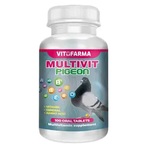 MULTIVIT Pigeon para palomas 100 Tabs Vitamins Minerals Aminoacids for Racing Pigeons Show Pigeons Rollers Supplement for Birds
