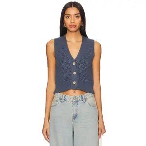 Free People x We The Free Ava Vest in Vintage Indigo