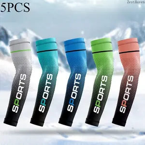 5 Pairs UV Protection Arm Sleeves Cooling Breathable Arm Covers for Summer Outdoor