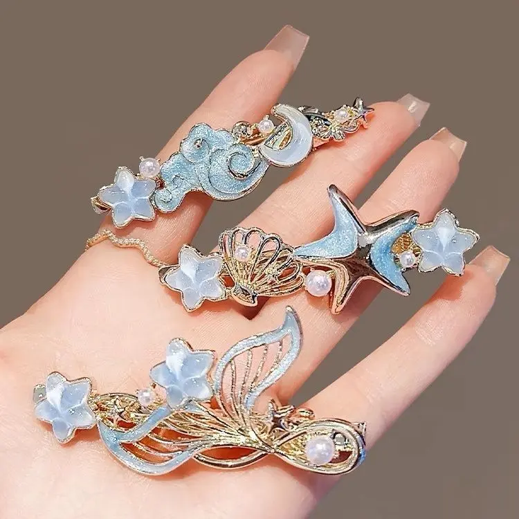 Fish tail hair clip for women, summer niche design side clip, bangs clip, hair clip for stray hairs, high-end duckbill clip