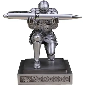 Knight Pen Holder Pen Stand with a Pen, Personalized Desk Accessory for a Gift, Decoration Pencil Holder Desk Organizer(Base Glue Not Included) ()