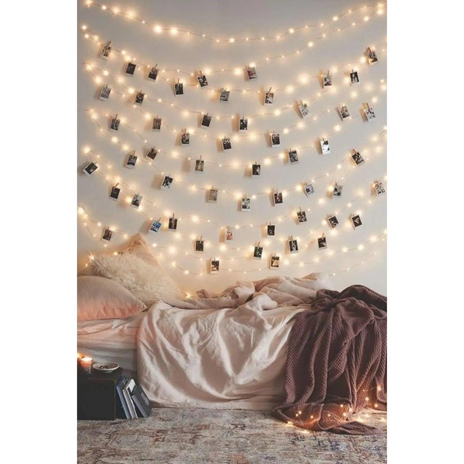 33Ft Photo Clip Fairy Lights with 50 Clips -  100 LED String Lights for Hanging Pictures, USB  -  Bedroom and Wedding Decor