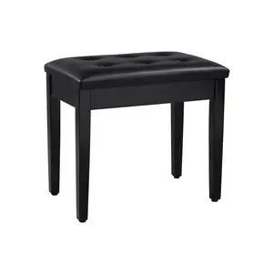 SONGMICS Piano Bench with Padded Cushion and Storage Compartment for Music Books, Vanity Stool, Tufted Wooden Piano Seat