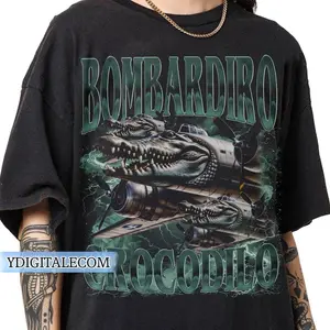 Vintage 90s Graphic Style Bombarddiro Crocodilo T-shirt, Bombarddiro Crocodilo Gifts For Man and Women Unisex T-shirt Classic Cotton