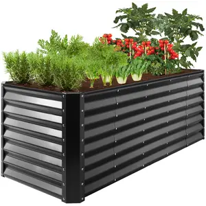 Best Choice Products 8x2x2ft Outdoor Metal Raised Garden Bed, Planter Box for Vegetables, Flowers, Herbs