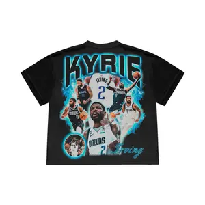 Kyrie Irving Vintage Tribute T-Shirt - Black Graphic Print Featuring Player Design and "Bringing" Text