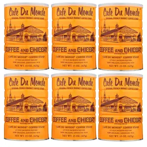 Cafe Du Monde Coffee with Chicory 90 oz (Pack of 6) | New Orleans Style Ground Coffee Blend