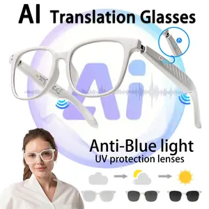 Ai Smart Glasses, Translation Glasses, Unisex Blue Light Blocking, UV Protection, Wireless Music and Calls, Voice Control