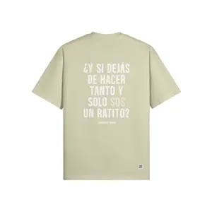 Oversized Boxy Fit T-shirt, Premium Double-Thread Cotton 'Aprender a Ser' Graphic Tee, Unisex Casual Menswear Top