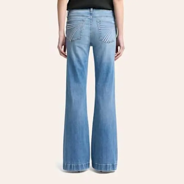 7 For All Mankind Women's DOJO Tailorless Light Wash Tonal Pocket Jeans