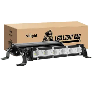 Nilight 7 Inch 18W 1530LM Ultra-Slim Flood LED Light Bar (Pair)
