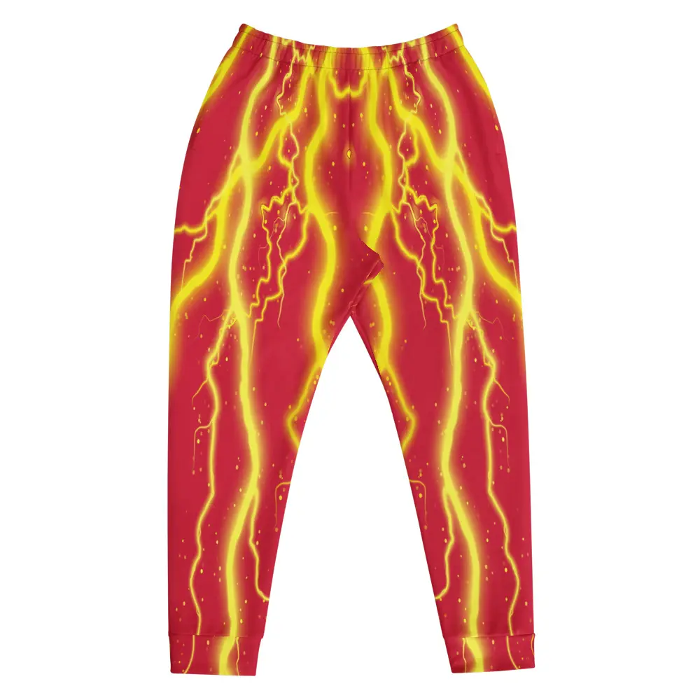 Yellow/Red Lightning Men's Joggers